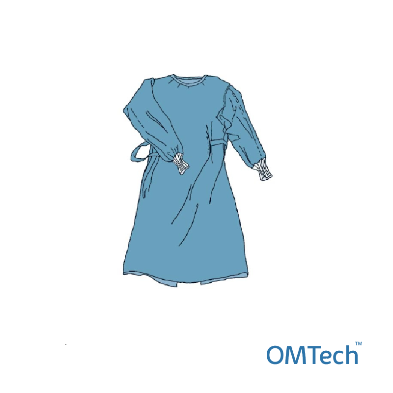 Халат хірургічний OMTech™ на зав'язках, довжина 132 см (розмір 54 - 56 (XL)), (SMS - 35 г/м2),стерильний